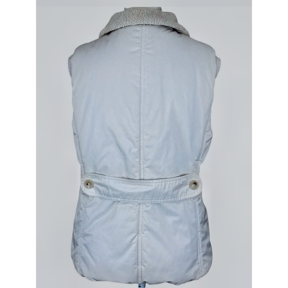 Banana Republic Womens Cream Puffer Vest Sherpa Collar Back Cinch Small - Picture 3 of 10
